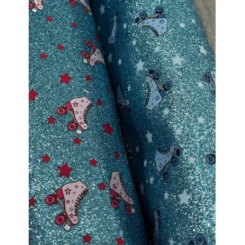 Portaruedas (8) purpurina azul