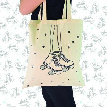 Bolsa natural diseño patines